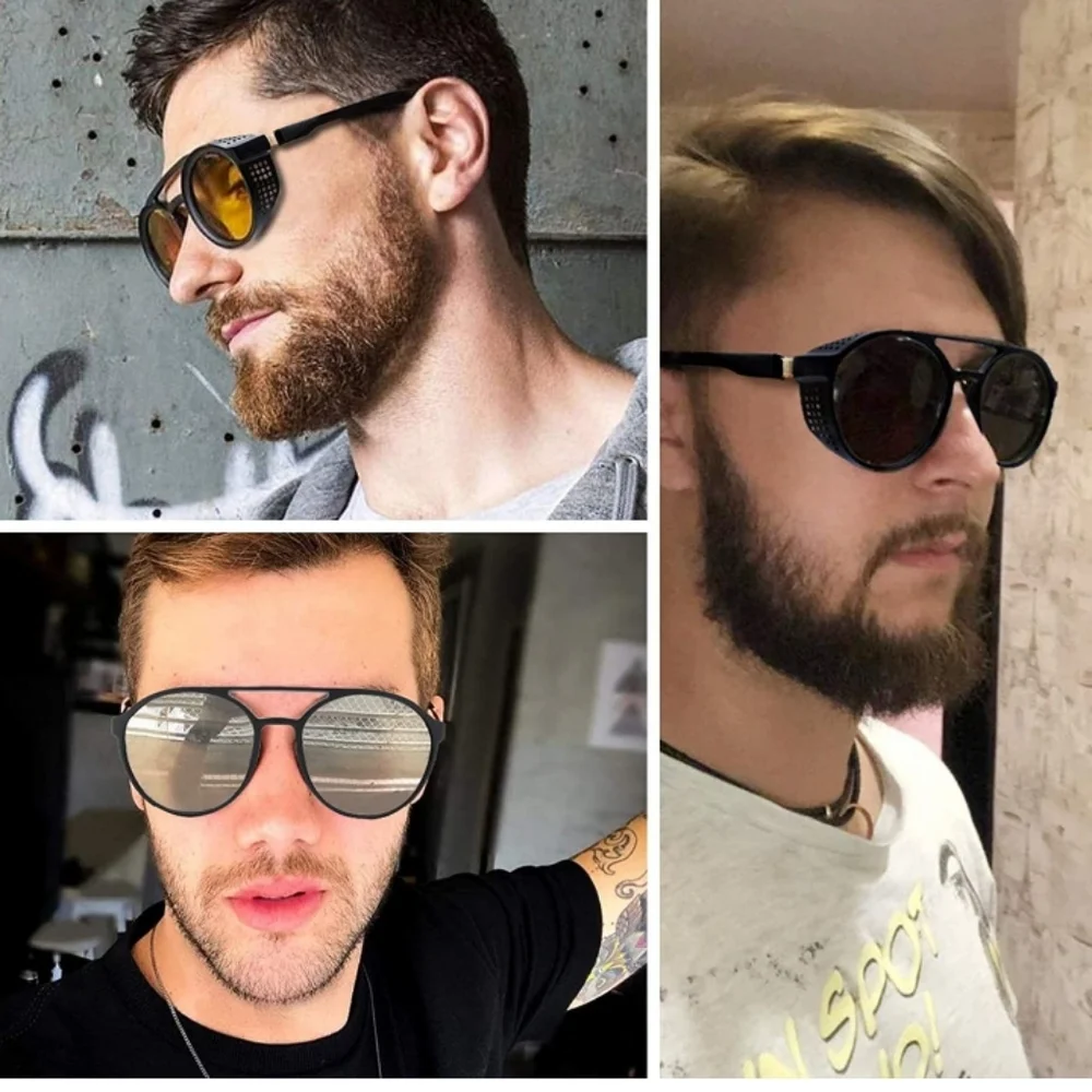 Men Women 100% UV400 Steampunk Sunglasses
